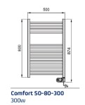 Adax Comfort 50-80-300 išmatavimai