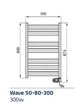 Adax Wave 50-80-300 išmatavimai