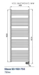 Adax Wave 60-160-750 išmatavimai